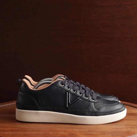 Vionic Sneakers Womens Size 8 Navy Blue Elise Leather Low Comfort Walking Shoes - Picture 1 of 14